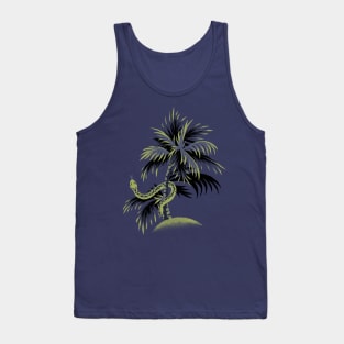 Snake Palms - Dark Blue/Gold Tank Top